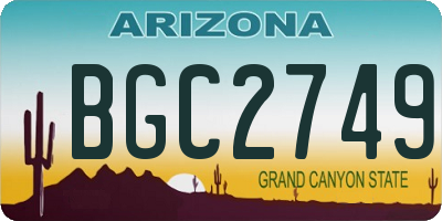 AZ license plate BGC2749
