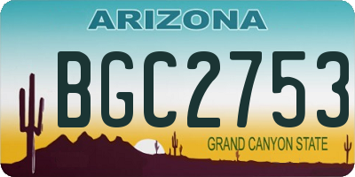 AZ license plate BGC2753