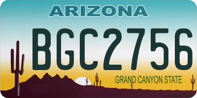 AZ license plate BGC2756