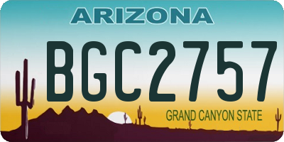 AZ license plate BGC2757