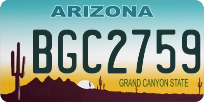 AZ license plate BGC2759