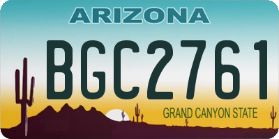 AZ license plate BGC2761