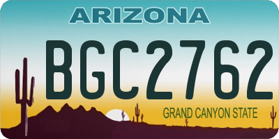 AZ license plate BGC2762