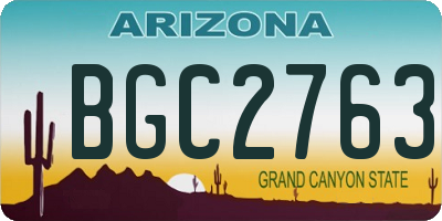 AZ license plate BGC2763