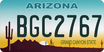 AZ license plate BGC2767