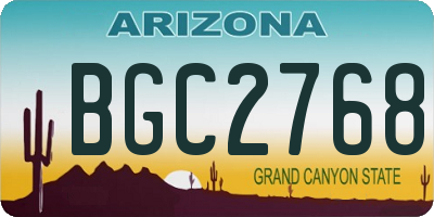 AZ license plate BGC2768