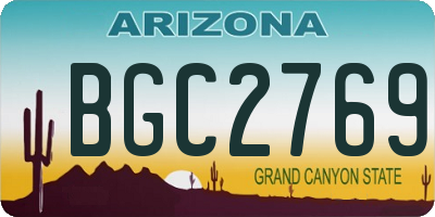 AZ license plate BGC2769