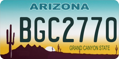 AZ license plate BGC2770