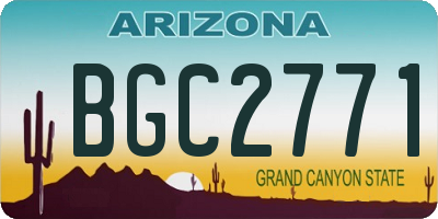 AZ license plate BGC2771