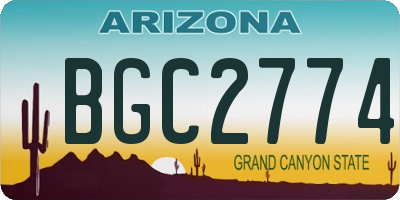 AZ license plate BGC2774