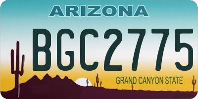 AZ license plate BGC2775