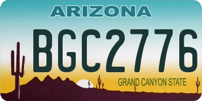 AZ license plate BGC2776