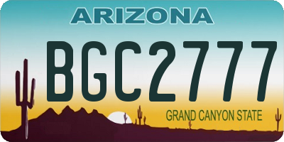 AZ license plate BGC2777