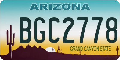 AZ license plate BGC2778