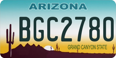 AZ license plate BGC2780