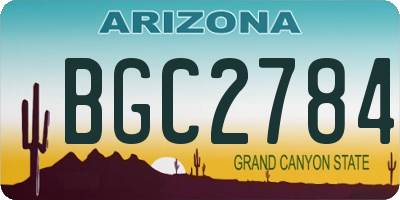 AZ license plate BGC2784