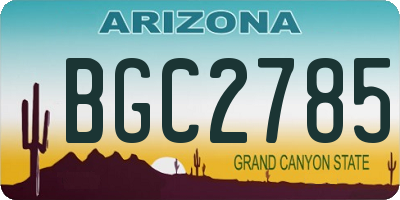 AZ license plate BGC2785