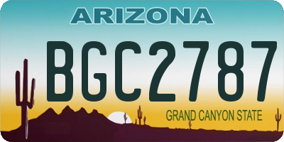 AZ license plate BGC2787