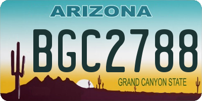 AZ license plate BGC2788
