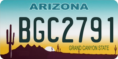 AZ license plate BGC2791