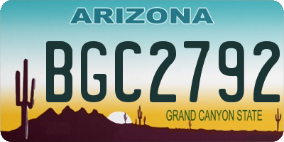 AZ license plate BGC2792