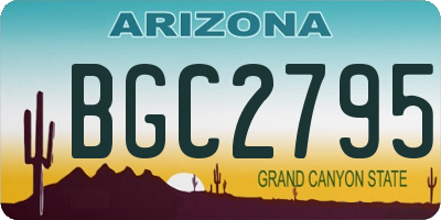 AZ license plate BGC2795