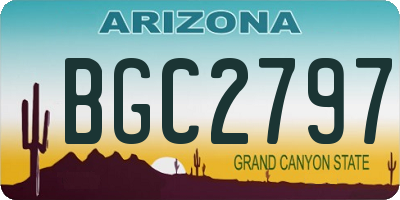 AZ license plate BGC2797