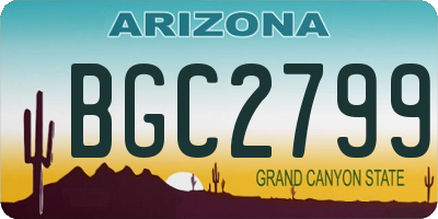 AZ license plate BGC2799