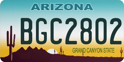 AZ license plate BGC2802