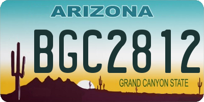 AZ license plate BGC2812