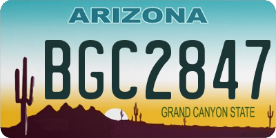 AZ license plate BGC2847