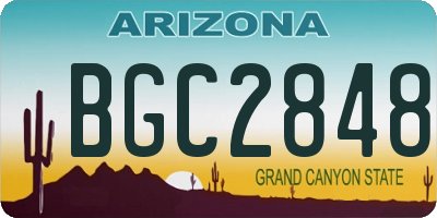 AZ license plate BGC2848