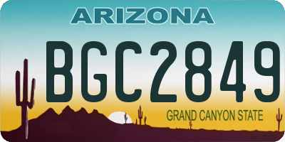 AZ license plate BGC2849