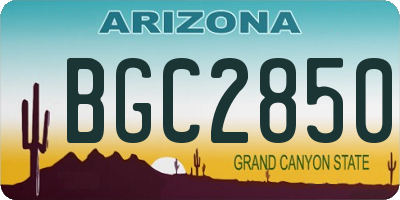 AZ license plate BGC2850