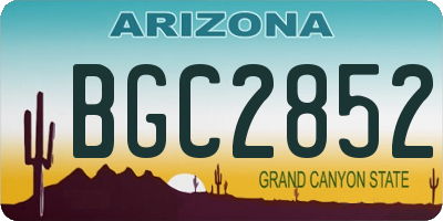 AZ license plate BGC2852