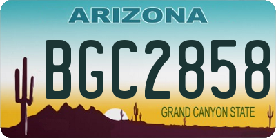 AZ license plate BGC2858