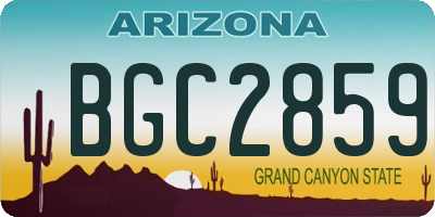 AZ license plate BGC2859
