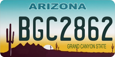 AZ license plate BGC2862
