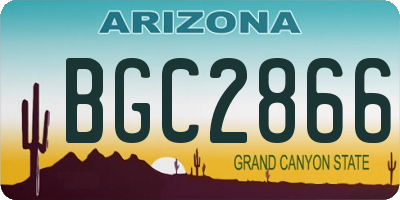 AZ license plate BGC2866