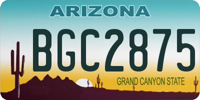 AZ license plate BGC2875