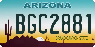 AZ license plate BGC2881