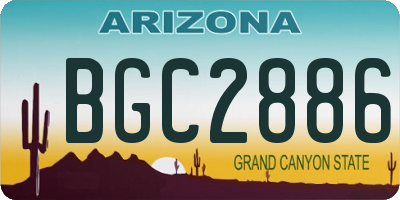 AZ license plate BGC2886
