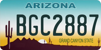 AZ license plate BGC2887