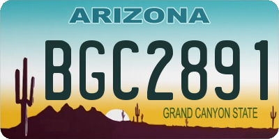 AZ license plate BGC2891