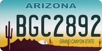 AZ license plate BGC2892