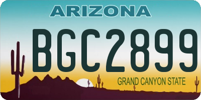 AZ license plate BGC2899