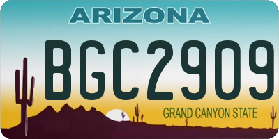 AZ license plate BGC2909