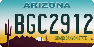 AZ license plate BGC2912