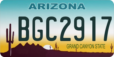 AZ license plate BGC2917