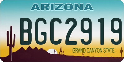 AZ license plate BGC2919